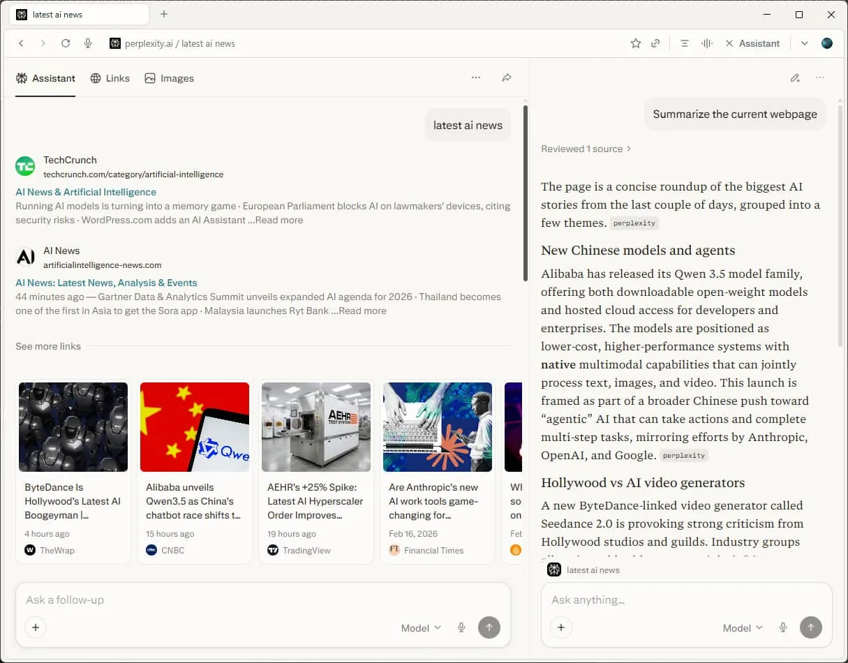 Perplexity Comet AI-native browser